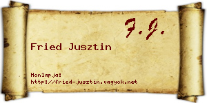 Fried Jusztin névjegykártya